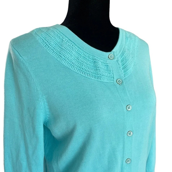 NWT Talbots Cardigan Sweater Cotton Rayon Blend size Medium - Picture 8 of 8